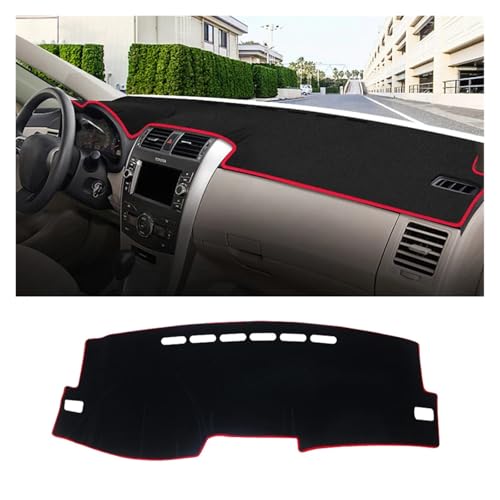 Alfombrilla de tablero contra la luz para Toyota Corolla E140 E150 LHD 2006-2013 rojo