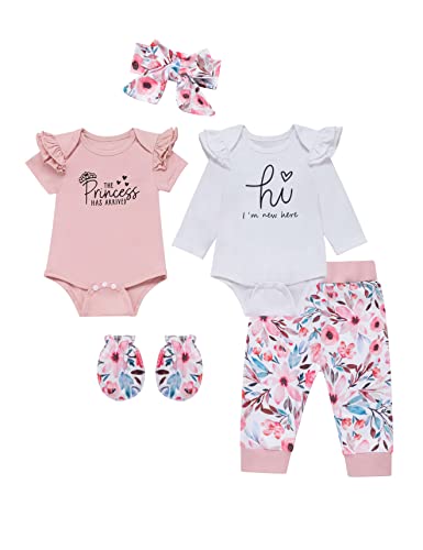 Image of bakjuno Baby Girl Outfit Daddy's Little Girl Clothing Newbron Deer Pant Set