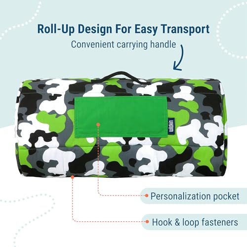 Image of Wildkin Kids Nap Mat with Pillow for Boys & Girls - Soft & Cozy Toddler Sleep Mat for Daycare, Preschool, Kindergarten & Travel, Ages 3-7, Machine Washable