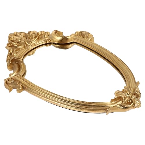 Holibanna Espejo Decorativo Vintage de Pared Diseño en Dorado, Espejo Elegante de Resina y Vidrio para Dormitorio o Sala