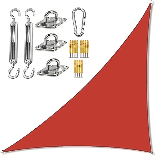 Parasole triangolare impermeabile, baldacchino a vela, per giardino, picnic e campeggio, 4 m x 4 m, con kit di fissaggio, soluzione ombreggiante per esterni