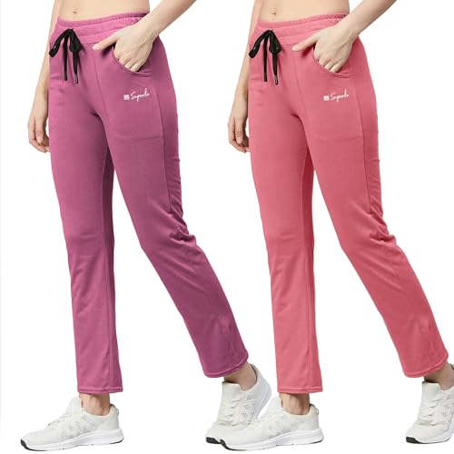 Image of Pinkmint Cotton Style Pyjamas for Women Combo l Stylish Side 2 Pockets l Gym Wear l Comfortable Track Pant