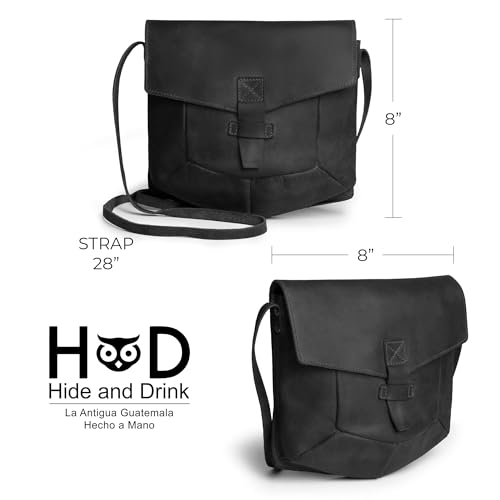 Hide & Drink, Prisma-Shaped Shoulder Bag, Vintage Purse, Messenger and Crossbody Bag, Full Grain Leather, Handmade4