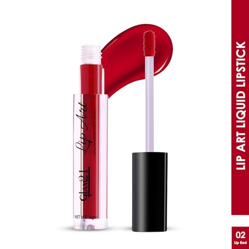 Image of Glam21 Lip Art Non-Transfer Matte Liquid Lipstick | Lightweight, Long-Lasting | Waterproof & Smudge-Proof Lip Colour | Intense Pigment | 3gm -Lip Red-02