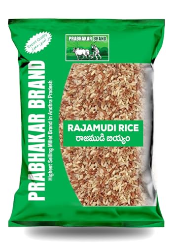 Prabhakar Natural Unpolished Rajamudi Rice (2Kg, Pack Of 2)