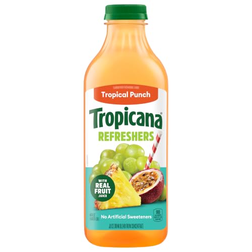 Tropicana Refreshers Tropical Punch Juice Drink, with Real Fruit Juice,
