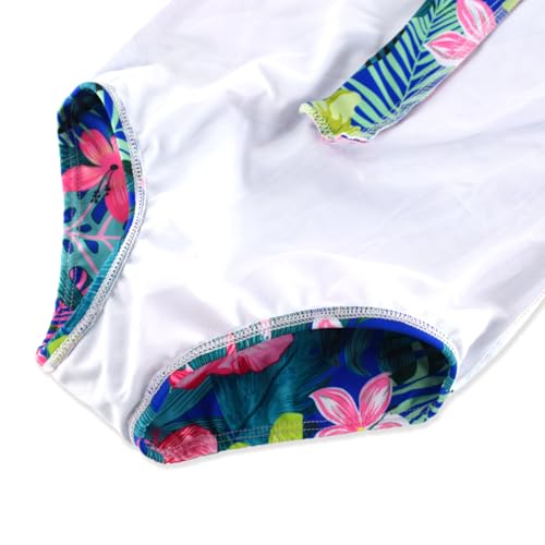 Image of Girls Swimsuits One Pieces Long Sleeve Swimwear UPF50+ Toddler Kids Zipper Sun Protection Bathing Suits Sizes 2-12