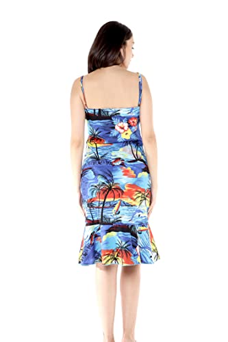 Image of Hawaii Hangover Family Matching Hawaiian Clothes, Sunset Blue | Family matching Hawaiian outfits, Sunset Blue, 100% cotton, machine washable, tropical floral print, luaus, cruises