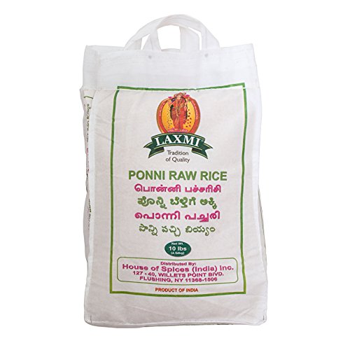Laxmi All-Natural Ponni Boiled (Like Gold) Rice, 10 Pounds