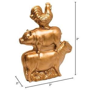 Farmyardtriocoppermoldstylefigurinepolystonehomedecoraccessories Urban Country Home Decor Farmyard trio copper mold style figurine poly stone home decor accessories urban country home decor
