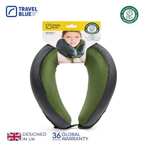 Image of Travel Blue Infinity Travel Ergonomic Neck Pillow Enjoy uninterrupted Sleep with 360-degree Support with Luxurious Hypoallergenic Material (Green)