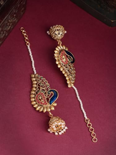 Image of Shining Diva Fashion Ear Cuff Earrings for Women Stylish Traditional Fancy Jhumki Jhumka (17013er)