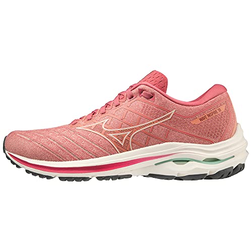 Mizuno Wave Inspire 18 (W), Zapatillas de Running Mujer, Rosette/SnowW/GarnetR, 38 EU