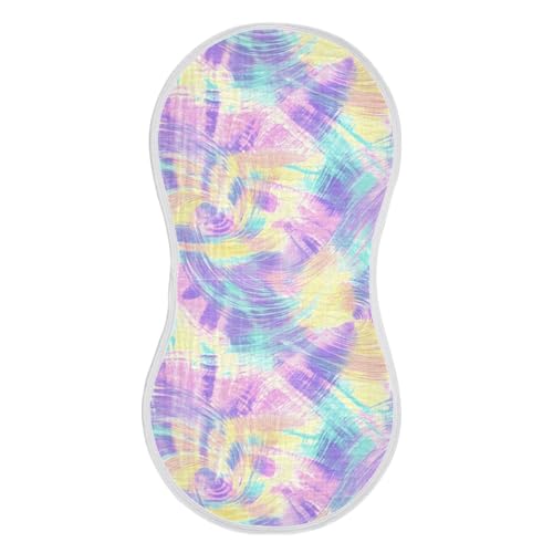 Tie-dye Style Abstract Multicolor Cotton Baby Burp Cloths Soft Touch washcloth for Unisex boy and Girl Set of 2, 22x11in2