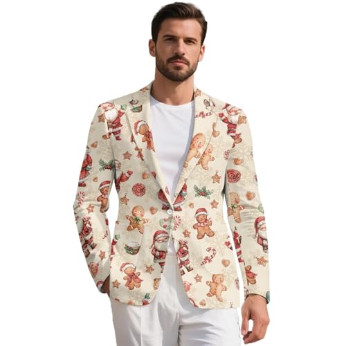INSTANTARTS Casual Blazer for Men Lined Collar Men's Casual Blazer Jackets Lightweight One Button Daily Blazers Stylish