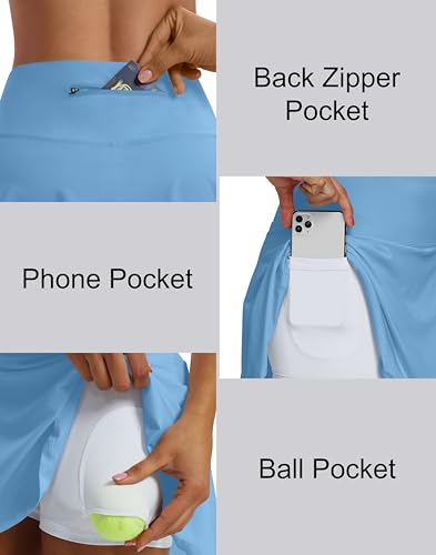 Image of Women's High Waist Pleated Tennis Skirt with 4 Pockets Lightweight Athletic Golf Skorts Skirts for Running Workout