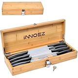 Bamboo Kitchen Knife Holder Lock Box - Knife Drawer Organizer Lockable Storage Box with Lock and Key to Keep Kids Safe from Sharp Knives. Multi Purpose Safe Box (Knives Not Included) (Large)