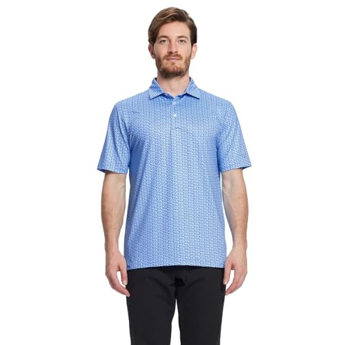 Image of Golf Shirts for Men Dry Fit Short Sleeve Print Performance Moisture Wicking Polo Shirt