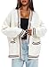 Darong Women's Striped Trim Button Down Cardigan Sweaters Fall Oufits Clothes Fashion Trendy Long Sleeve Tops Casual Knit Lady Jackets 9108 White Red M