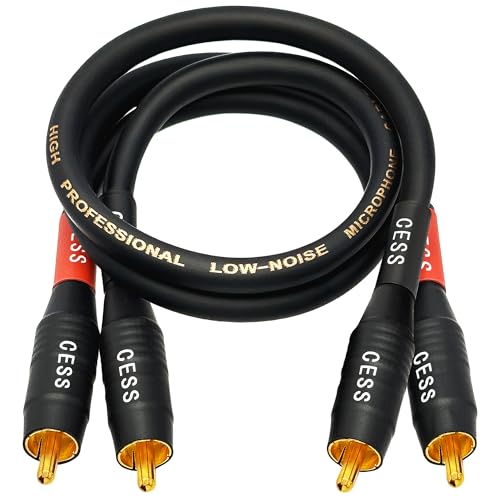 Image of CNCESS CESS-075-1f Heavy Duty Waterproof Phono RCA Male to Male Patch Cable (1 FT)