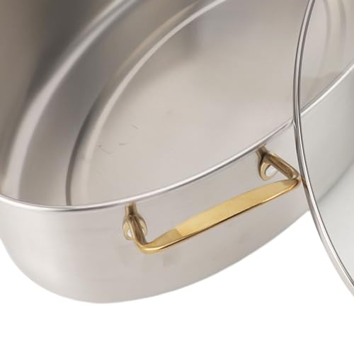 Keenso Stainless Steel Fish Poacher Stock Pot for Steaming Fish with Rack - Heat Quickly and Distribute Evenly, Suitable for Various Cooking Needs - Image 8
