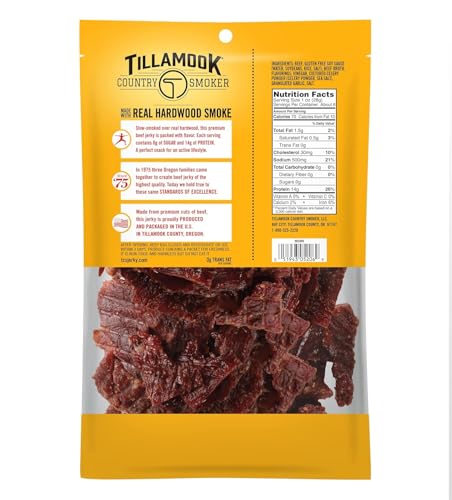 Tillamook Country Smoker Keto Friendly Zero Sugar Beef Jerky, Original, 6.5 Ounce