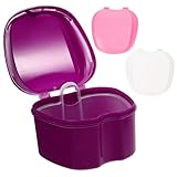HONMEET 3 pezzi Scatola per Protesi Dentali con Ripiano Scolatore Custodia Portatile per Denti Falsi e Apparecchi Bocca Resistente e Leggera per Conservazione Igienica e Trasporto Facile immagine