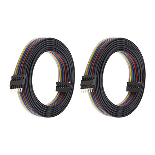 YINETTECH 2X 24 AWG 6 Pin Extension Cables 1M 6 Colours RGB Strip Light Wires Compatible with Philips Lightstrip Plus with Connectors