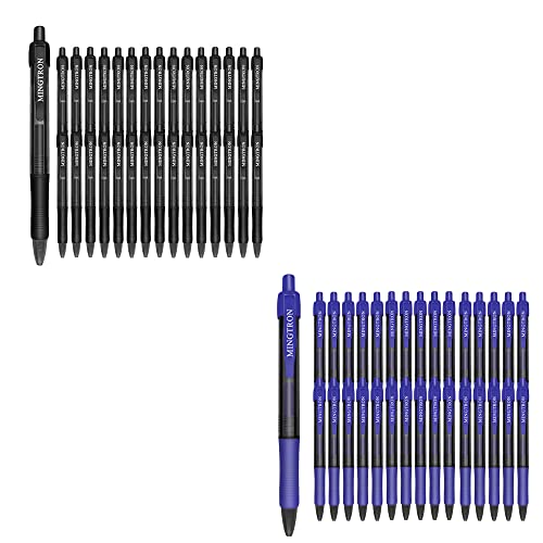 Bolígrafos gel 30+30 pack tinta negra y azul punta fina 0.5 mm
