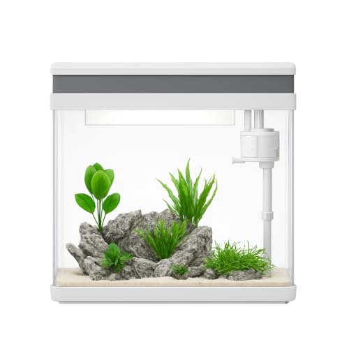 AquaOne Aquarium Komplettset LED mit Pumpe HNE-380 I Kleines Nanoaquarium 26 Liter mit Filteranlage I Mini Nano Becken Set für Fische und Garnelen
