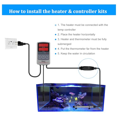 Image of hygger 802 Aquarium Titanium Heater Rod Fish Tank Heating Element Replacement Heater Tube (Controller Excluded) 200W (Pack of 3)
