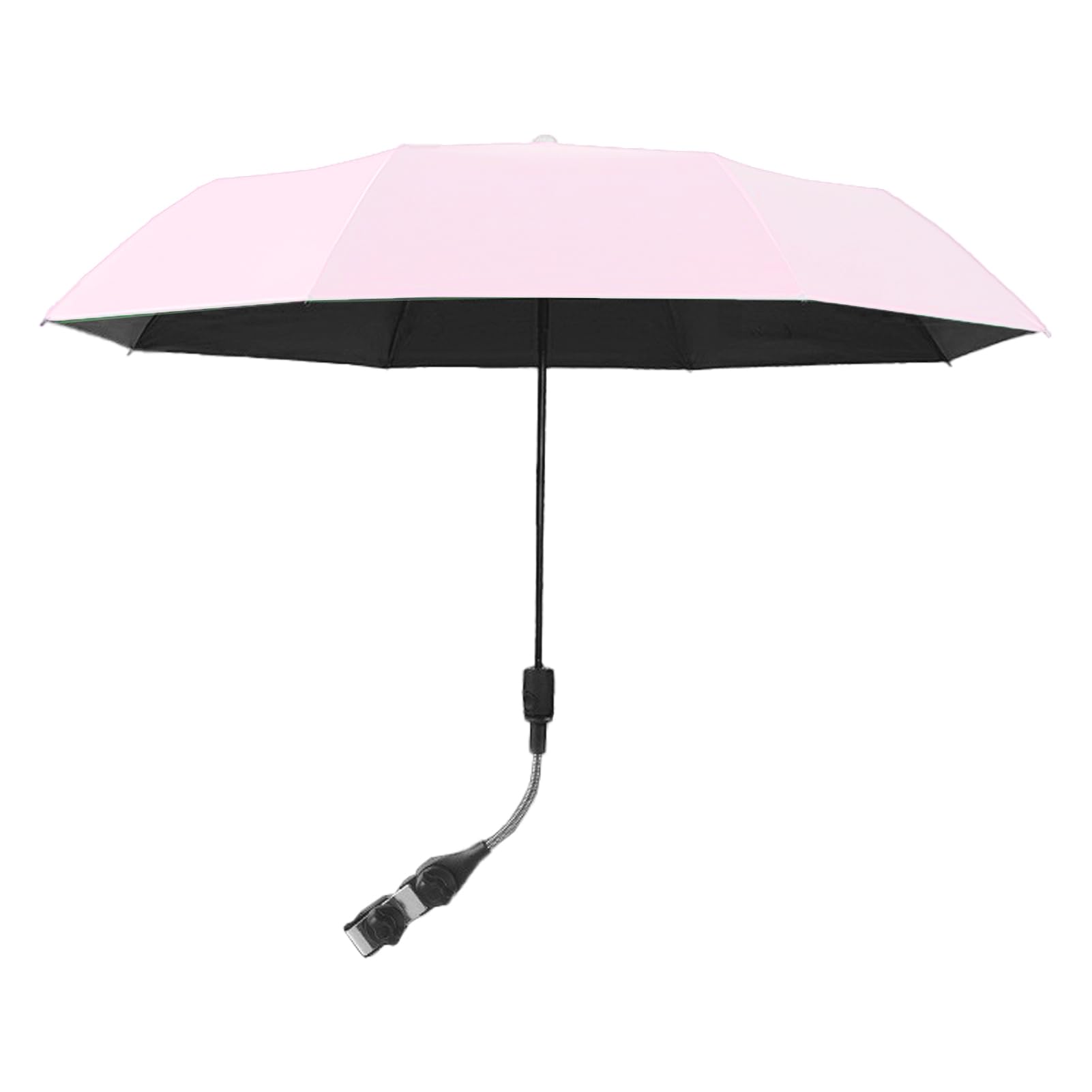 MSUIINT Sombrilla para Silla de 90 Cm Y 6 Varillas con Abrazadera, Parasol para Tumbona, Sombrilla con Clip de Protección UV con Abrazadera Ajustable de 360 ​​Grados, Sombrilla de Playa con(Rosa)