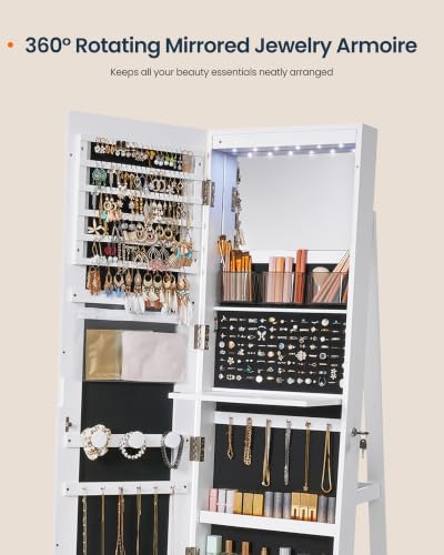 Image of SONGMICS HOME Standing Jewelry Armoire, Full Length Mirror with Storage