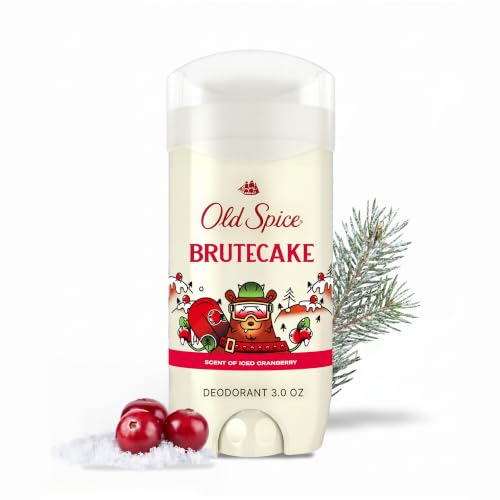 Image of Old Spice Aluminum Free Deodorant for Men, Holidudes Limited Edition, 24 /7 Holiday Freshness, Odor Protection, Stocking Stuffer, BruteCake with Iced Cranberry Scent, 3.0 oz