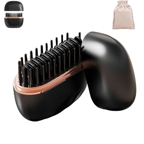 Mini plancha de pelo recargable portátil negra miniatura 1