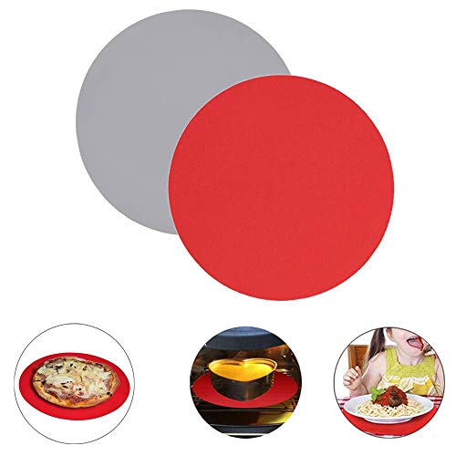 OakMethod 12 Inch Silicone Microwave Mat-2 Pack Non-Stick Microwave Turntable Mat-Heat Resistant Oven