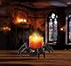 FIESTAS GUIRCA | Spinne mit Kerze (9x6 cm) - Halloween Dekoration mit Kerzenhalter - Ideal für Kostümpartys - Tiere und Insekten - Perfekt für gruselige Feiern - Orange und Schwarz