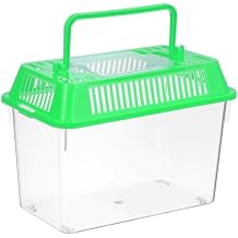 Gatuida Mini Handheld Plastic Fish Tank for Turtles and Easy to Clean and Portable Aquarium Random Lid for Travel and Outdoor Use