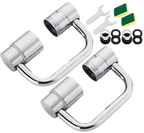 Grifo de baño universal con accesorio pulverizador giratorio 1080 y aireador doble