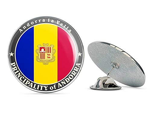 Andorra la Vella Flag Round Metal 0.75