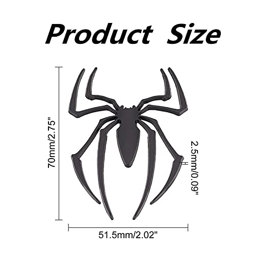 Image of 1PC Car 3D Logo Metal Spider Shape Stickers Chrome Badge Auto Emblem Self Adhesive Decal Sticker Styling Motorcycle Decoration Accessories, Gold,Silver