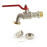 Werkstoff: Gehäuse: Messing vernickelt - Kugel: Messing hartverchromt - Dichtung: PTFE / NBR