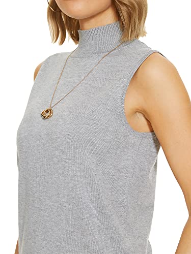 Image of INKOFF Sleeveless Mock Neck Turtleneck Knit Tops Women Dressy Casual Sweater Vest Business Work Tank