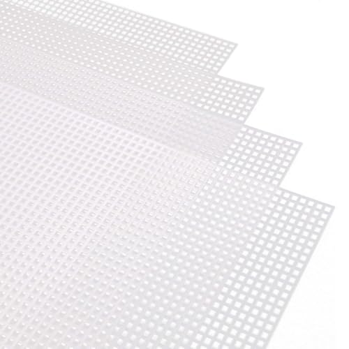Image of 6 Pack 7CT DIY Handmade Plastic Canvas Sheets,Plastic Mesh Canvas Sheets,needlepoint canvas,Eye Mesh for Embroidery,Acrylic Yarn Crafting,DIY Handmade Knit and Crochet Projects(10.5 X 13.5 Inch,White)