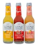 Picture of Citrus House Organic Sparkling Juice, Variety Pack, Modern Italian Soda, No Added Sugar, No Preservatives, 9.3 Fl Oz Glass Bottle (Pack of 12)