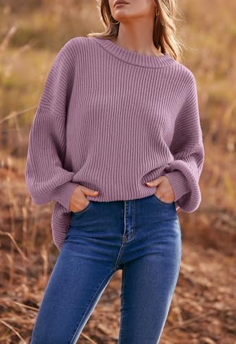 Image of PRETTYGARDEN Womens Sweaters Spring 2026 Oversized Chunky Knitted Pullover Sweater Casual Long Sleeve Crewneck Cute Sweaters