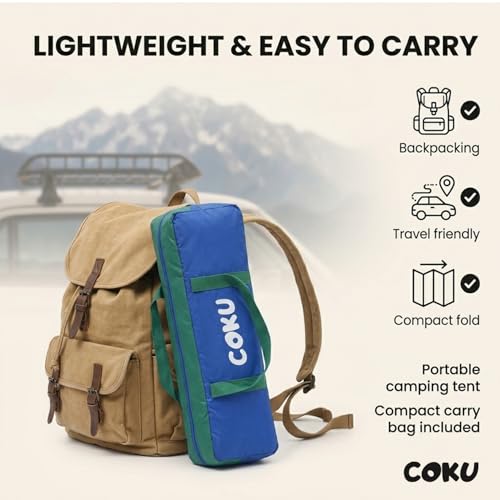 Image of Coku Camping Tent for 2 Persons, 210D+170T Lightweight Backpacking Dome Tent with Mosquito Net, Waterproof Outdoor Tent, Easy Setup for Camping, Hiking, Trekking, Picnic, Travel (Random Color)