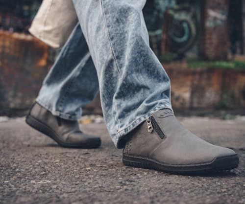 Image of Kraasa Men's Stylish Trendy Sneakers | High Tops Synthetic Side Zipper Casual Shoes | Ultra Soft Cushioned Insole | Airmix Sole Footwear