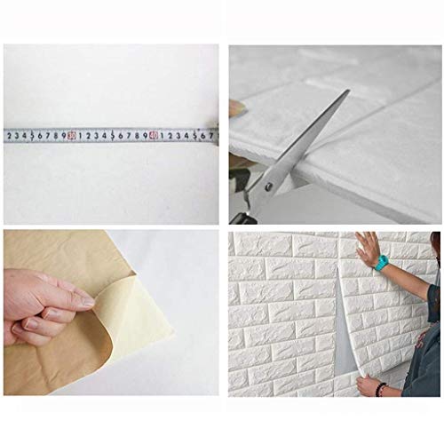 Panel de pared 3D gris plata de espuma PE autoadhesiva imitación piedra de 10 piezas 6