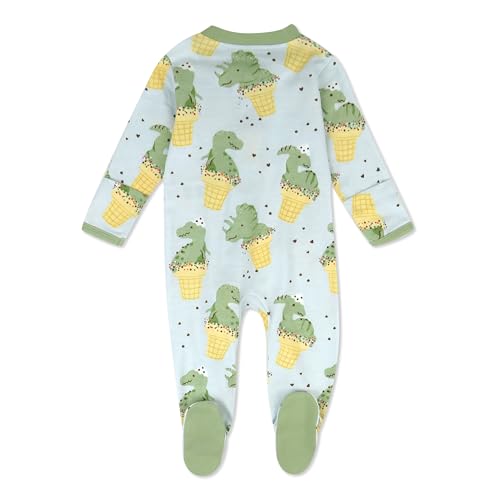 HonestBaby Sleep & Play Footed One-piece Pajama Sleeper 100% Organic Cotton, Baby Boys2
